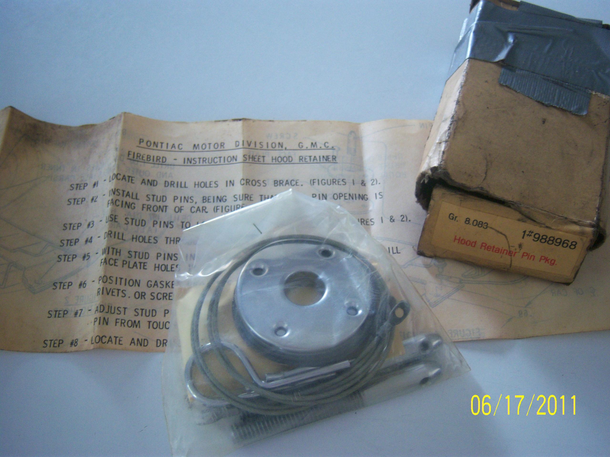 nos 1971 firebird hood pin