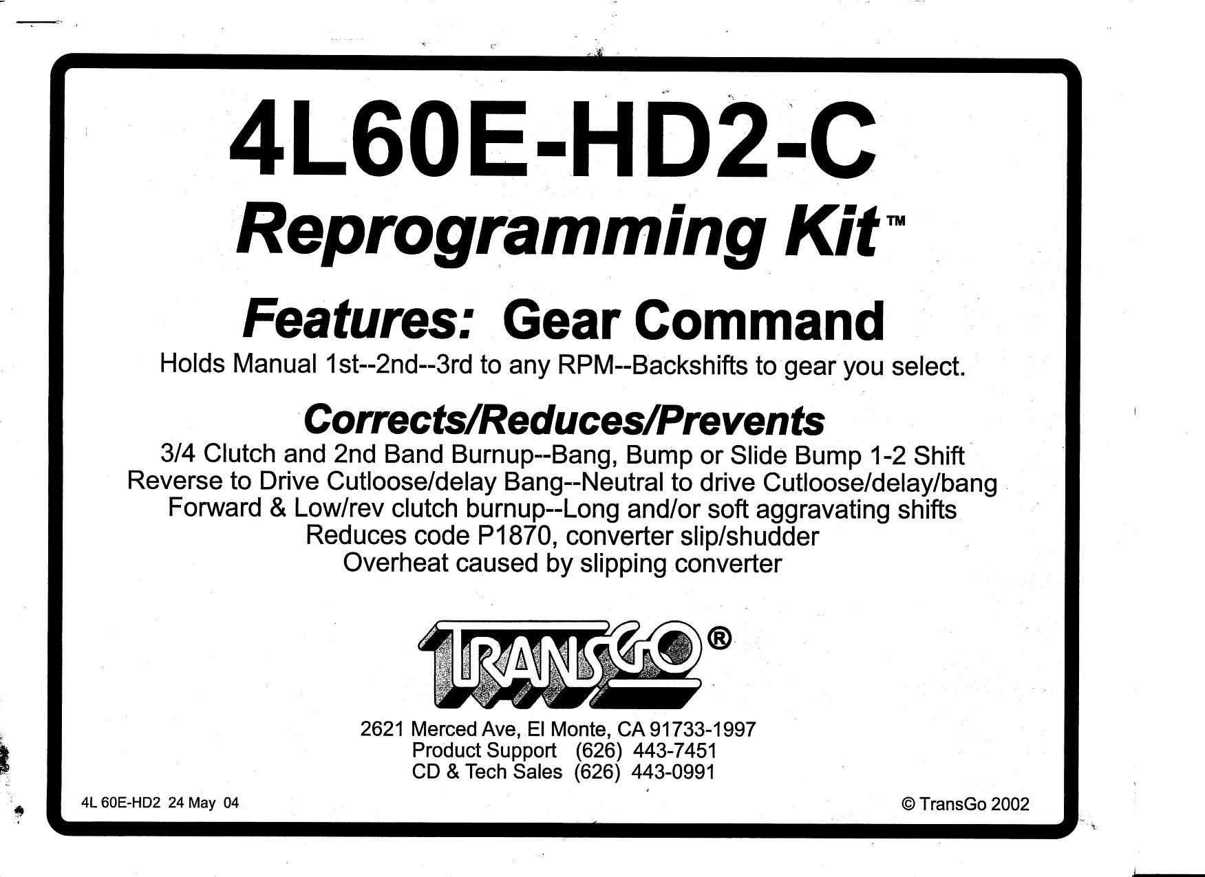 transgo sk 4l60e shift kit instructions