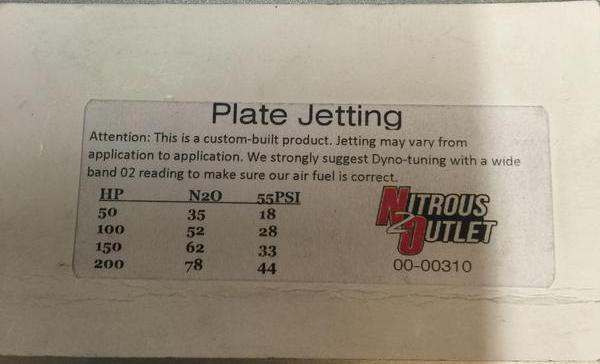 nitrous oxide systems jet chart