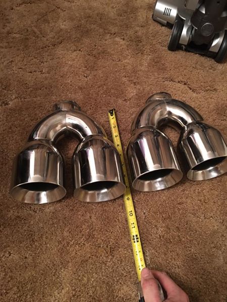 Dual 4.0" Stainless Steel Exhaust Tips. 2.5" In 4" Dual Out - LS1TECH