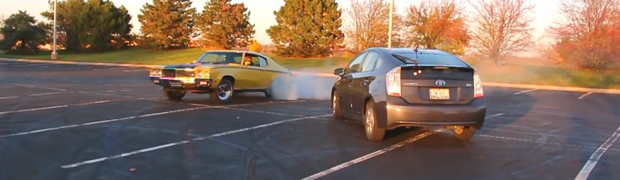 LS3 1970 GSX Spins Donuts Around a Prius!