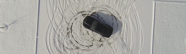 Dad Makes Snow Donuts in 2010 Camaro