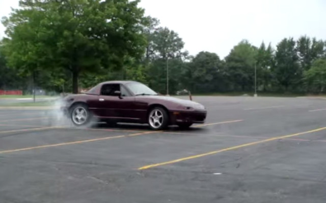 LS1 Miata Gets Sideways, Spins Some Donuts