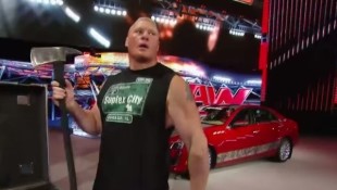 Watch Brock Lesnar Destroy a Cadillac with an Axe