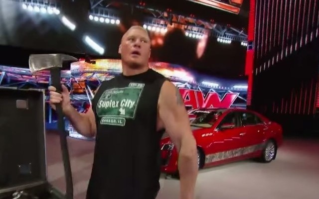 Watch Brock Lesnar Destroy a Cadillac with an Axe