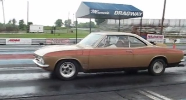 DRAG RACE Corvair Screams Down the Track