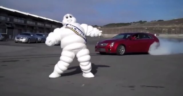 Burnout Friday: Cadillac CTS Burnout While the Michelin Man Dances