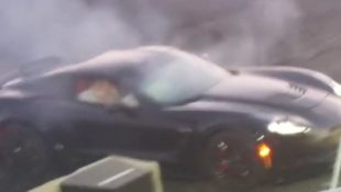 Corvette Z06 Crashes in the Burnout Pit