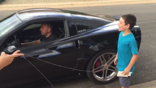 dad pulls tooth with Corvette