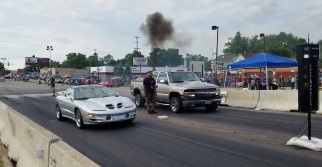 Silverado Smokes Firebird at Roadkill