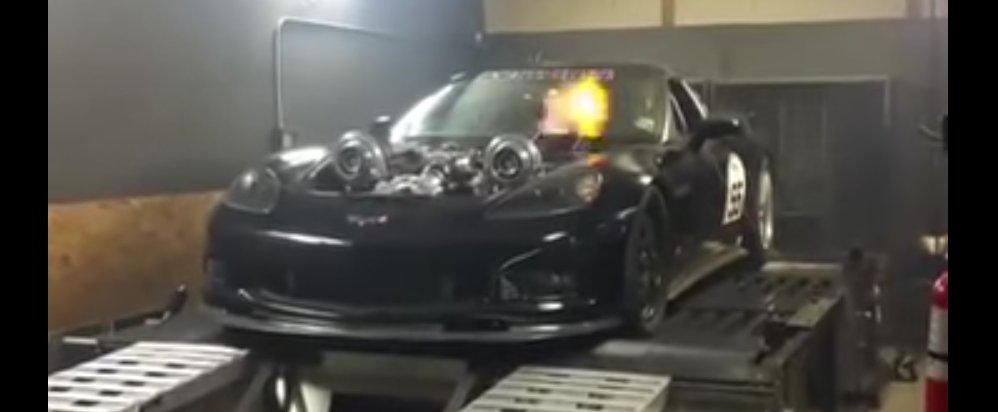 ls1tech.com twin turbo TT C6 Corvette 2000whp horsepower dyno run flames fire