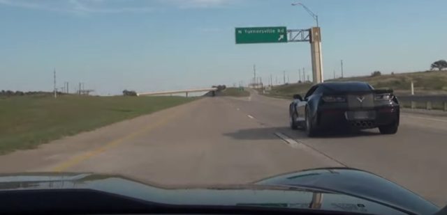 C7 Corvette beating a C6 Corvette