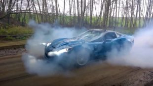 Corvette ZR1 Burnout on Dirt