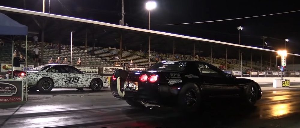 Black ProCharged Corvette in the Finals