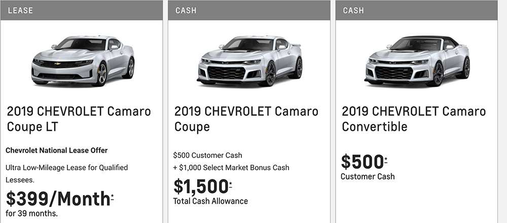 Chevy Camaro Deals
