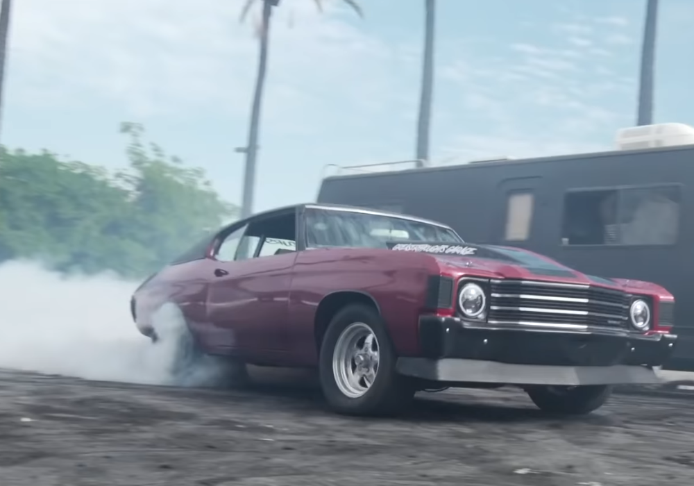 A-Body '72 Chevelle Smokes Up at 'Hoonigan's' Burnyard!