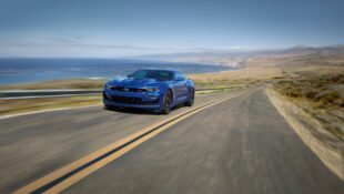 2020 Chevy Camaro cruising along the california coast