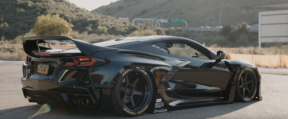 Bagged Widebody C8 Corvette Looks Jaw-droppingly Sinister