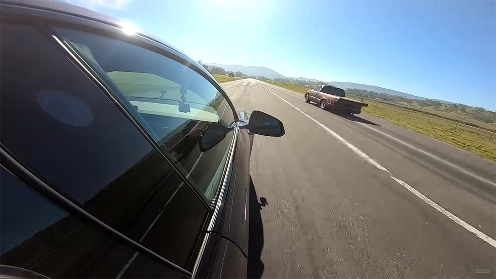 Twin Turbo LS Silverado 4x4 beating Tesla Model S Plaid