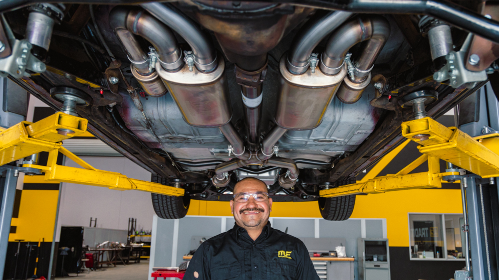 Jose after he installed Magnaflow xMod mufflers on the wagon project