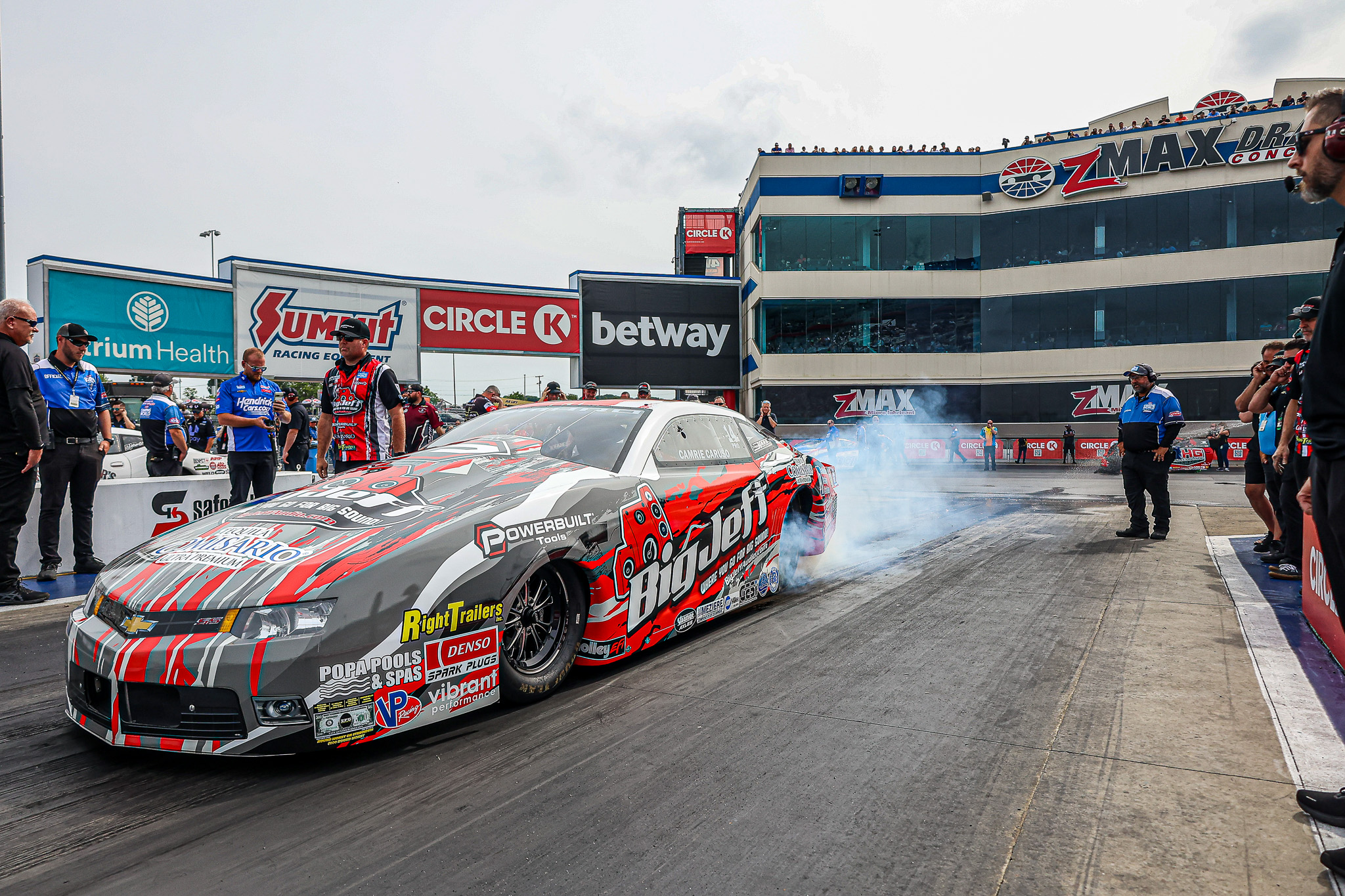 Caruso clinched her spot driving the Big Jeff Audio Chevrolet Camaro at the Circle K NHRA Four-Wide Nationals, photo courtesy of SR Driven Media.